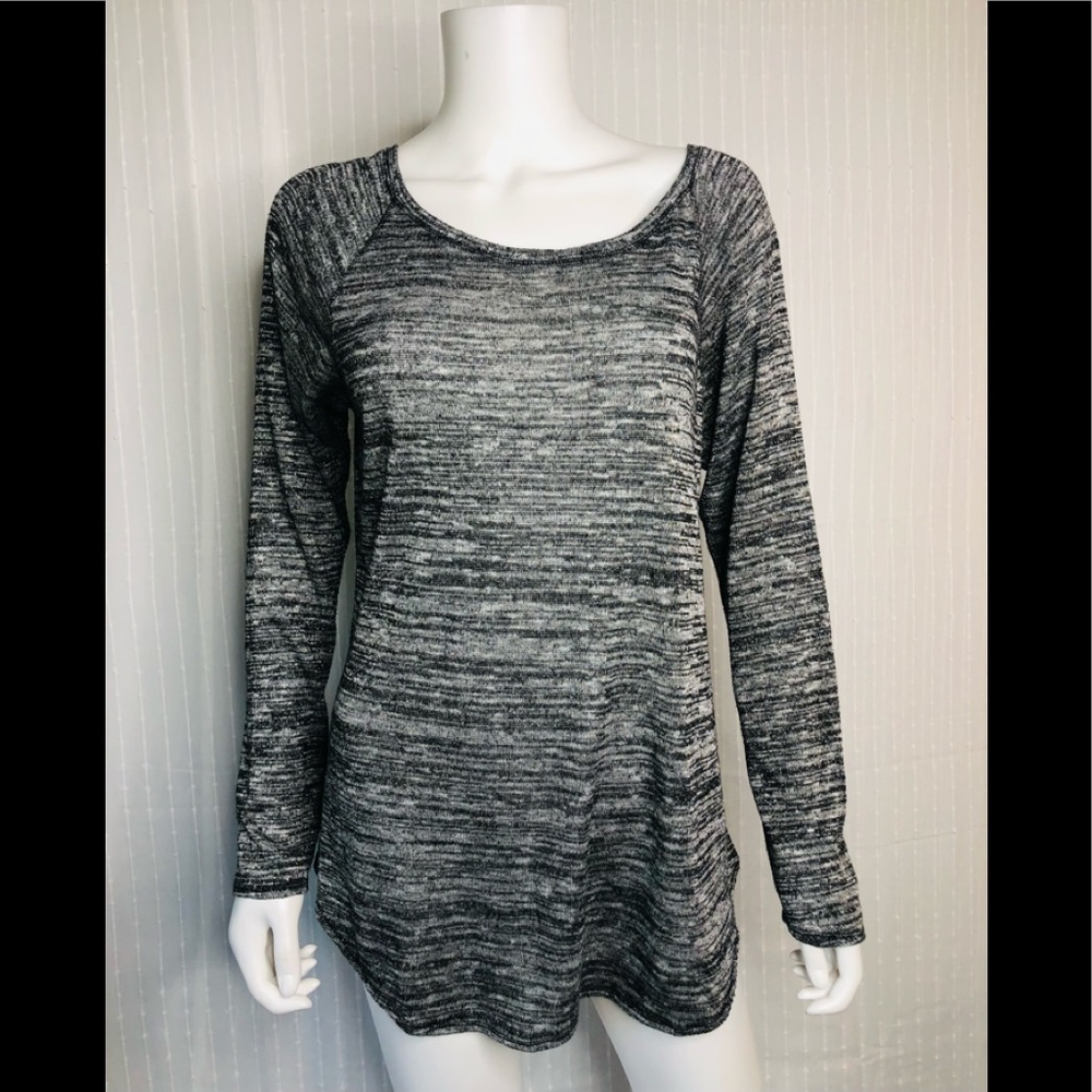Athleta Shanti Gray Heather Metallic Sweater Large